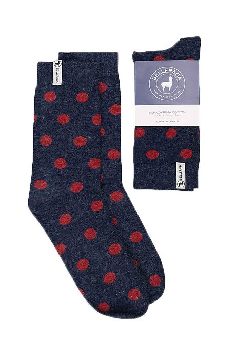 Graue/Marineblaue Challi Alpaka Socken